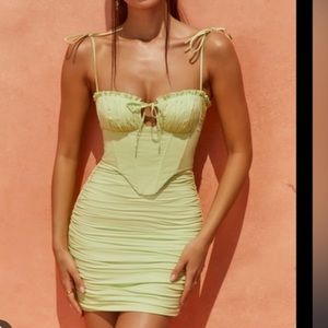 Oh Polly green corset dress